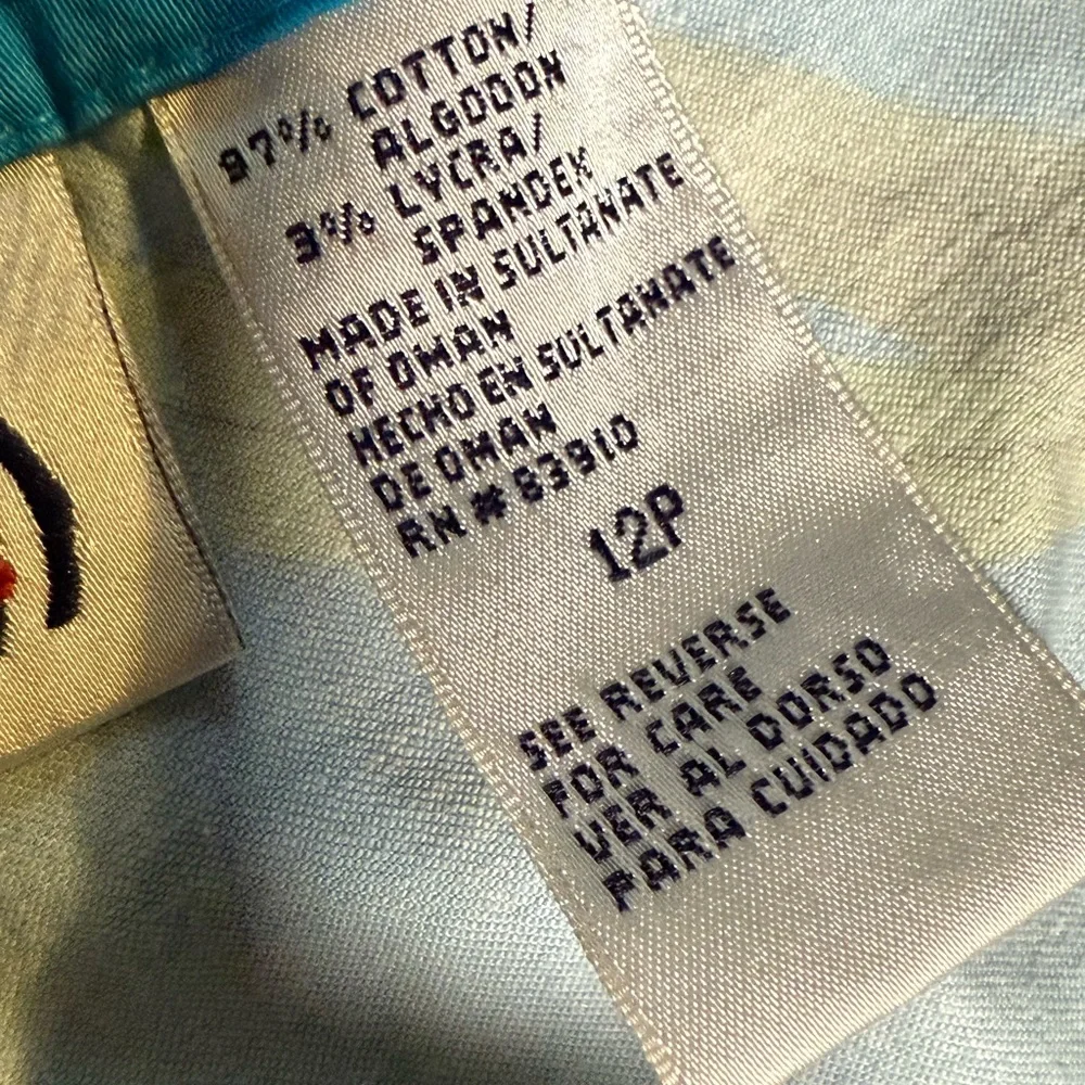 Vintage Bill Blass capri pants women’s tropical pineapple parrot print Stretch‎ - Picture 4 of 7